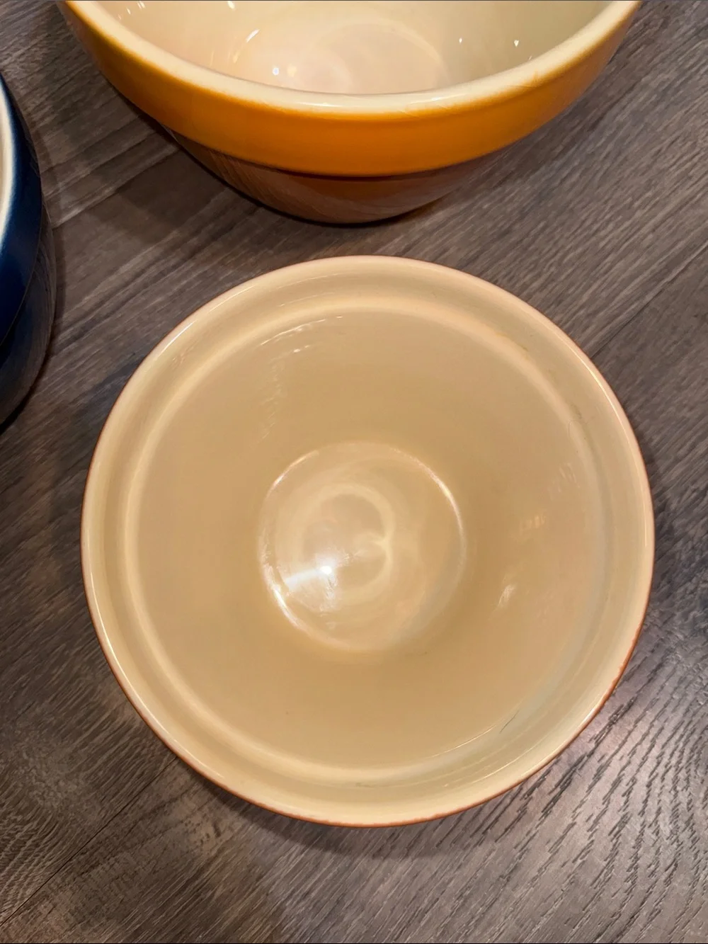 Crate&Barrel Addison Retiree Stoneware Nesting Bowls in Blue, Yellow, and Orange